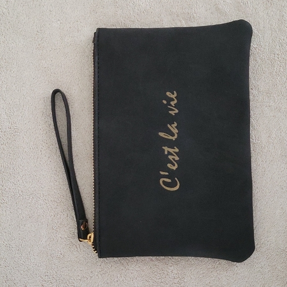 None Handbags - Clutch with Wrist Band, Black